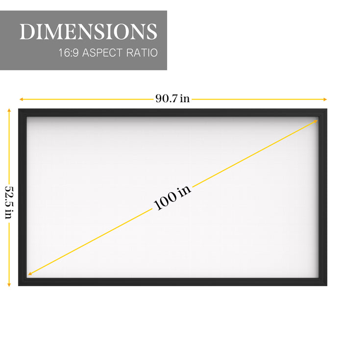 Fixed Frame Projector Screen 100 inch - Hang on Wall - GER-1252