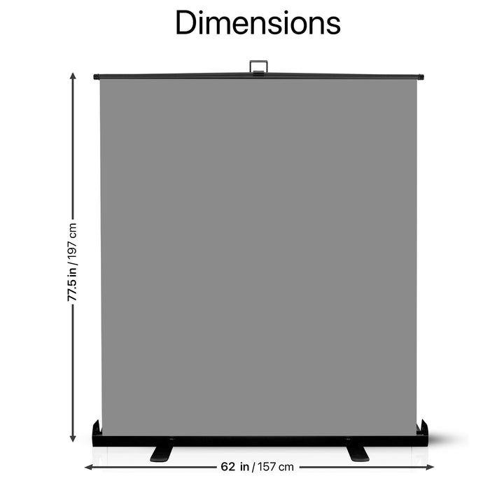 Grey Screen Extra Large 62 " Inch Pull Up Backdrop