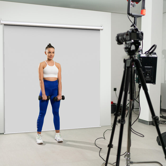 Extra Large 84" x 84" Pull Down White Screen Backdrop
