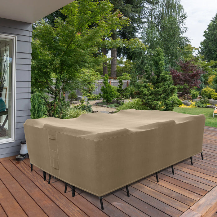 Patio Table & Chair Set Cover Durable & Water Resistant Outdoor Furniture Cover - Brown