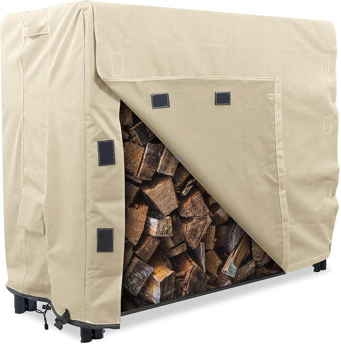 Log Rack Outdoor Cover 4 Feet Beige