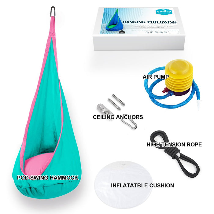 Hanging Hammock Pod Swing Chair For Kids Green