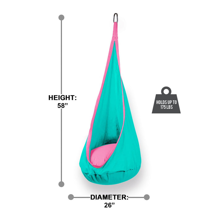 Hanging Hammock Pod Swing Chair For Kids Green