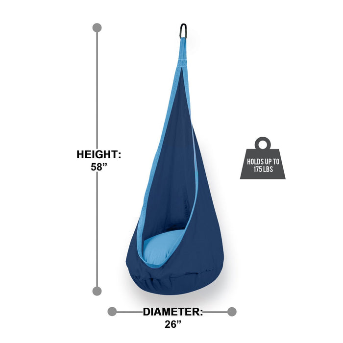 Hanging Hammock Pod Swing Chair For Kids Dark Blue