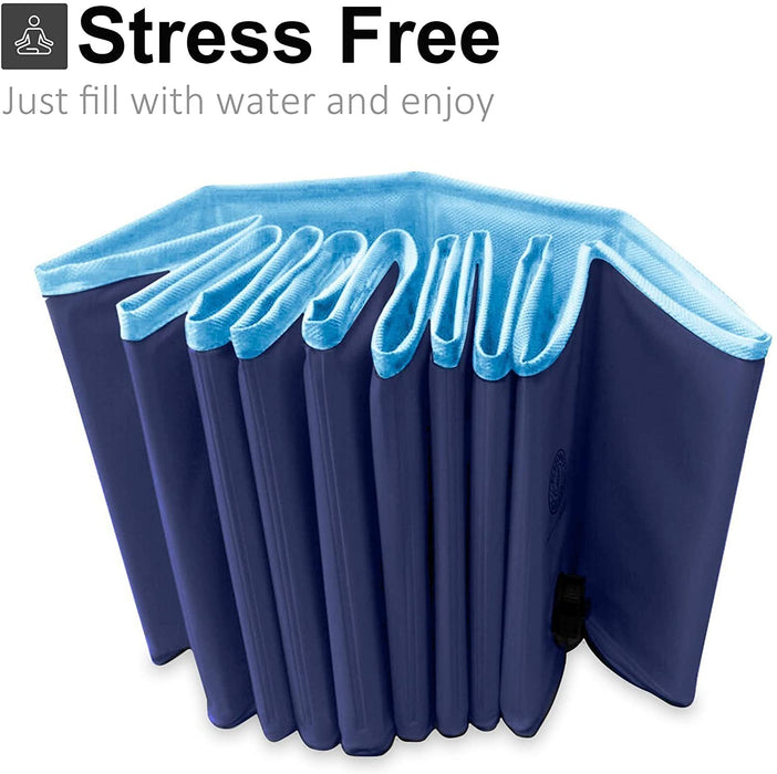 Outdoor Swimming Pool Bathing Tub - Blue Portable Foldable - Ideal for Pets