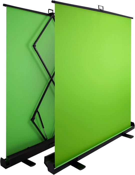 Green Screen Collapsible Pull-Up Extra Large Streaming Portable Backdrop Setup with Auto-Locking Frame - XXL