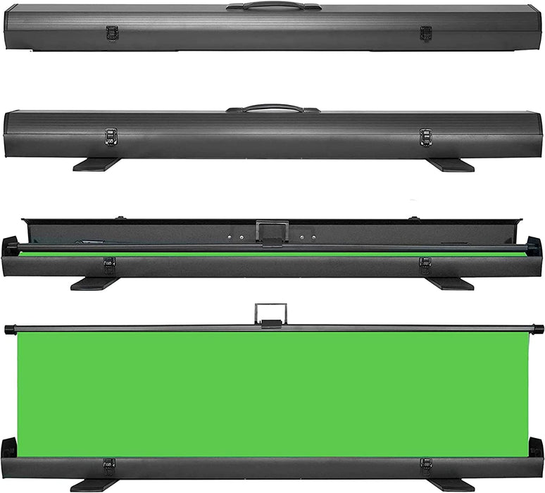 Green Screen Collapsible Pull-Up Extra Large Streaming Portable Backdrop Setup with Auto-Locking Frame - XXL