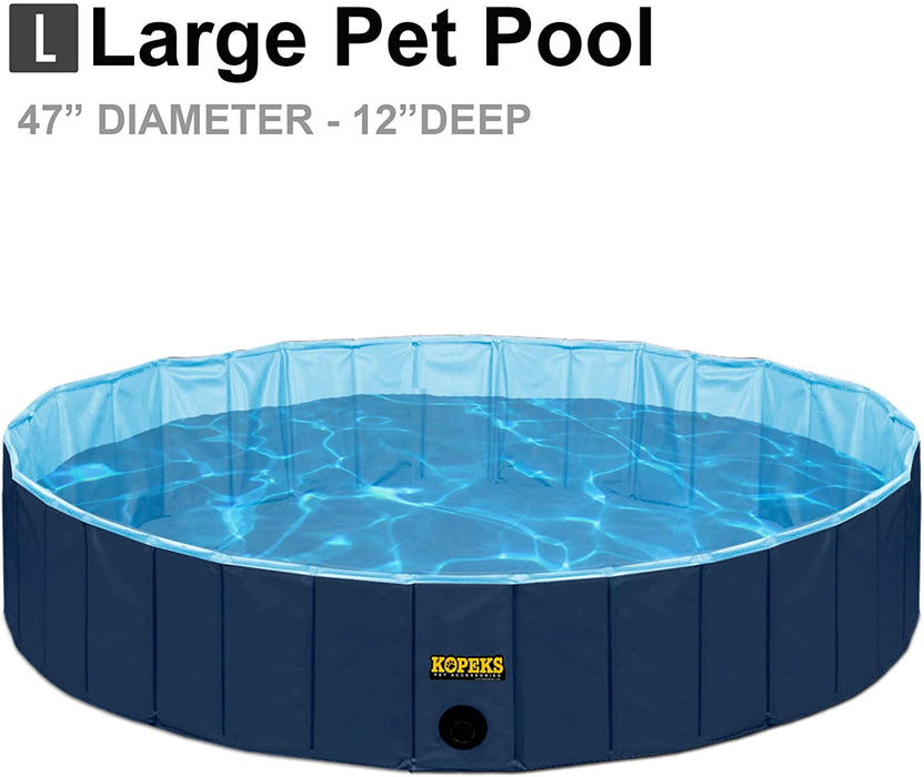 Outdoor Swimming Pool Bathing Tub - Blue Portable Foldable - Ideal for Pets