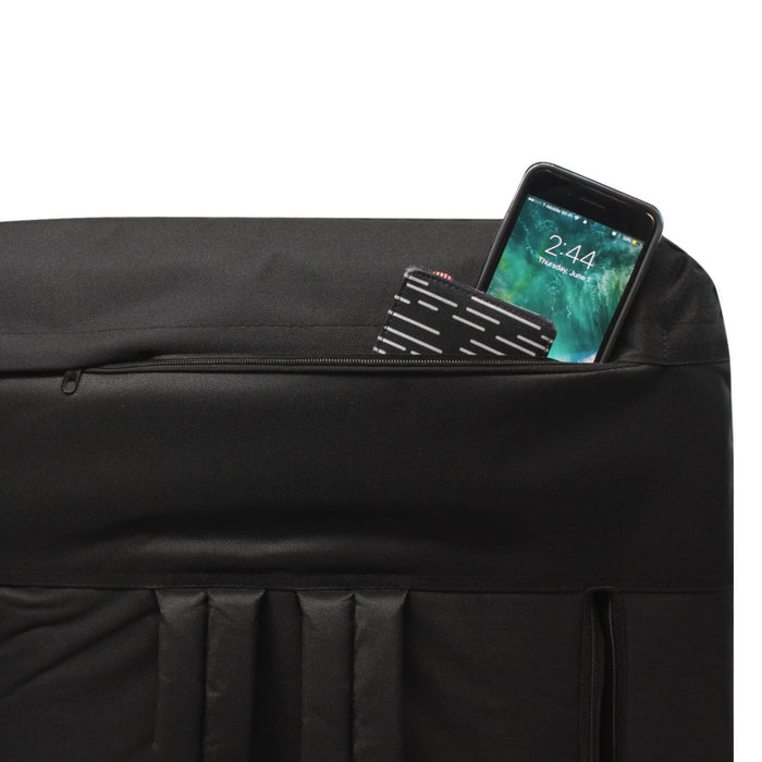 Stadium Bleacher Seat Bench Chair with Padded Reclining Cushion  - Black