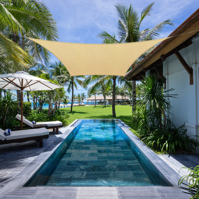 Sun Shade Sail UV Block Rectangle- Beige