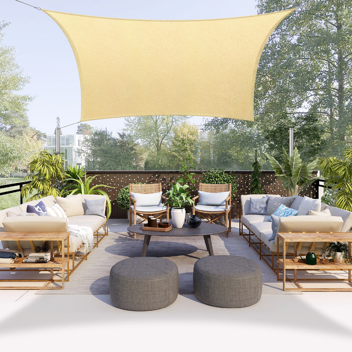 Sun Shade Sail UV Block Rectangle- Beige