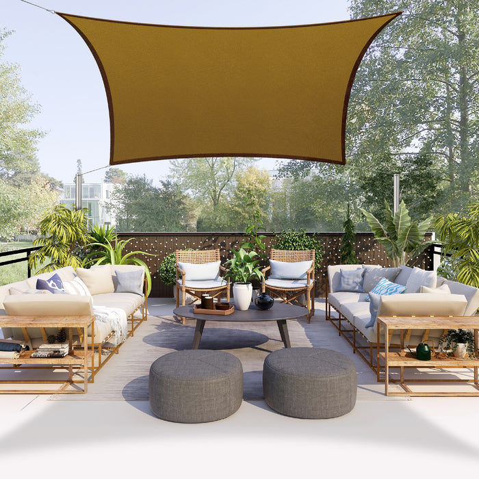 Sun Shade Sail UV Block Rectangle - Brown