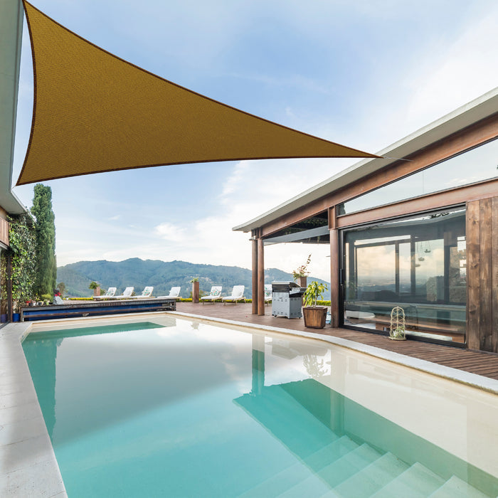 Sun Shade Sail UV Block Triangle - Brown