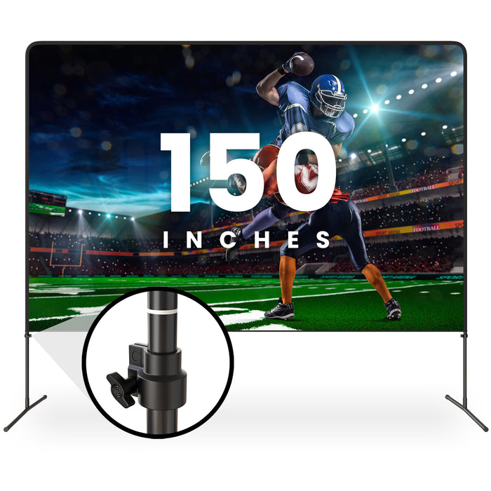 Projector Screen and Stand with Adjustable Height - 150 Inch