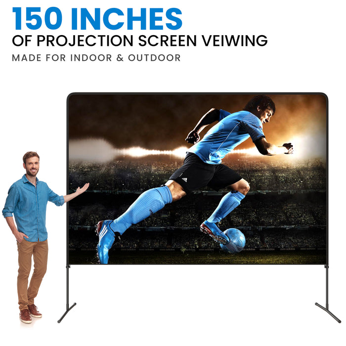 Projector Screen and Stand with Adjustable Height - 150 Inch