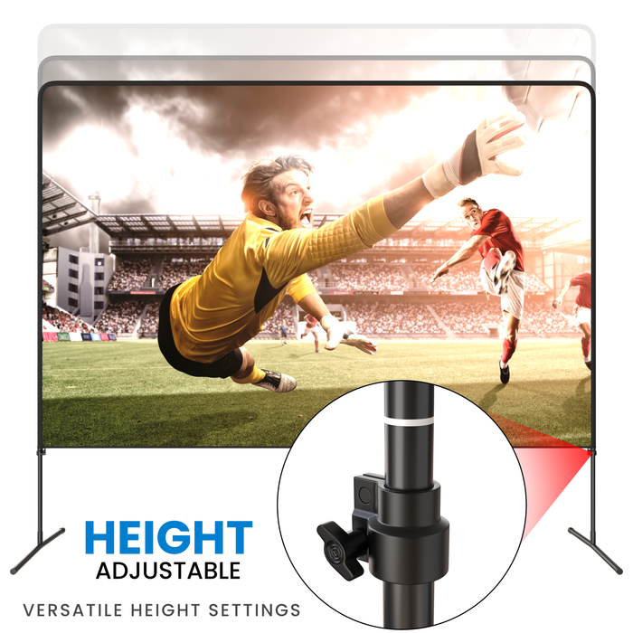 Projector Screen and Stand with Adjustable Height - 180 Inch