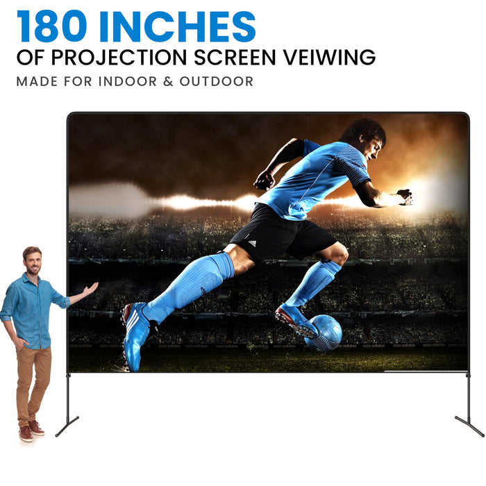 Projector Screen and Stand with Adjustable Height - 180 Inch