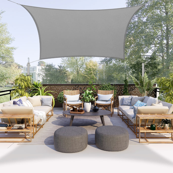 Sun Shade Sail UV Block Rectangle - Grey