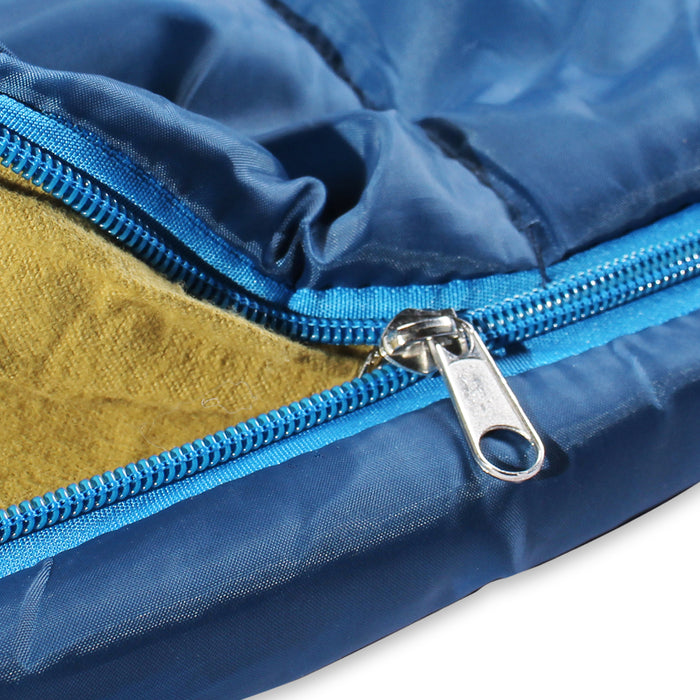 Sleeping Bag For Hiking Camping & Outdoor Activities - Compression Bag Included - Blue