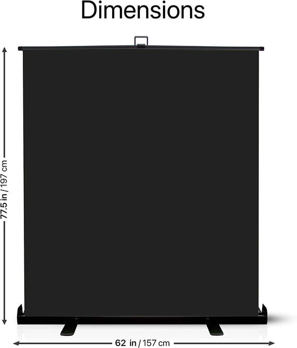 Black Screen Extra Large 62 " Inch Pull Up Backdrop