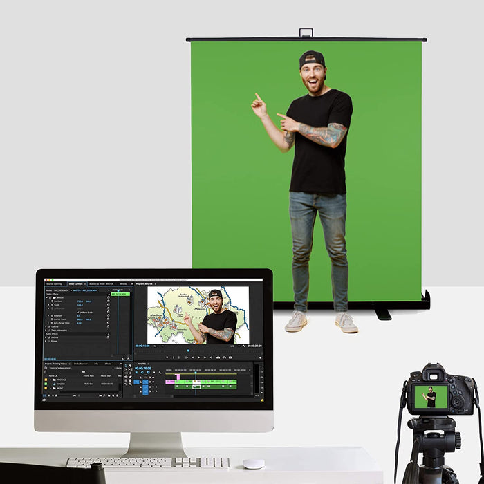 Green Screen Extra Large 62 " Inch Pull Up Backdrop