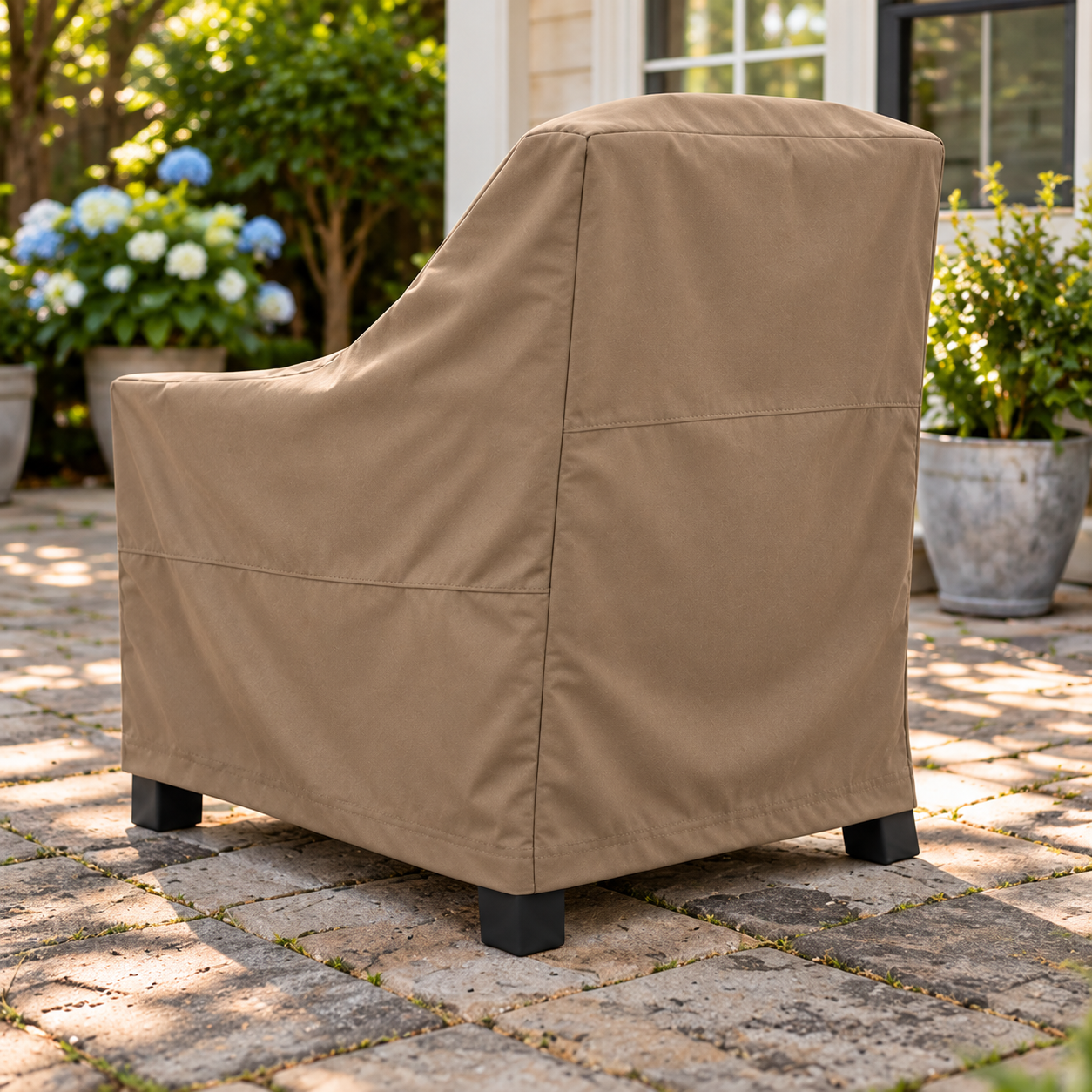 KHOMO Gear Adirondack Chair Cover Brown Back Corner
