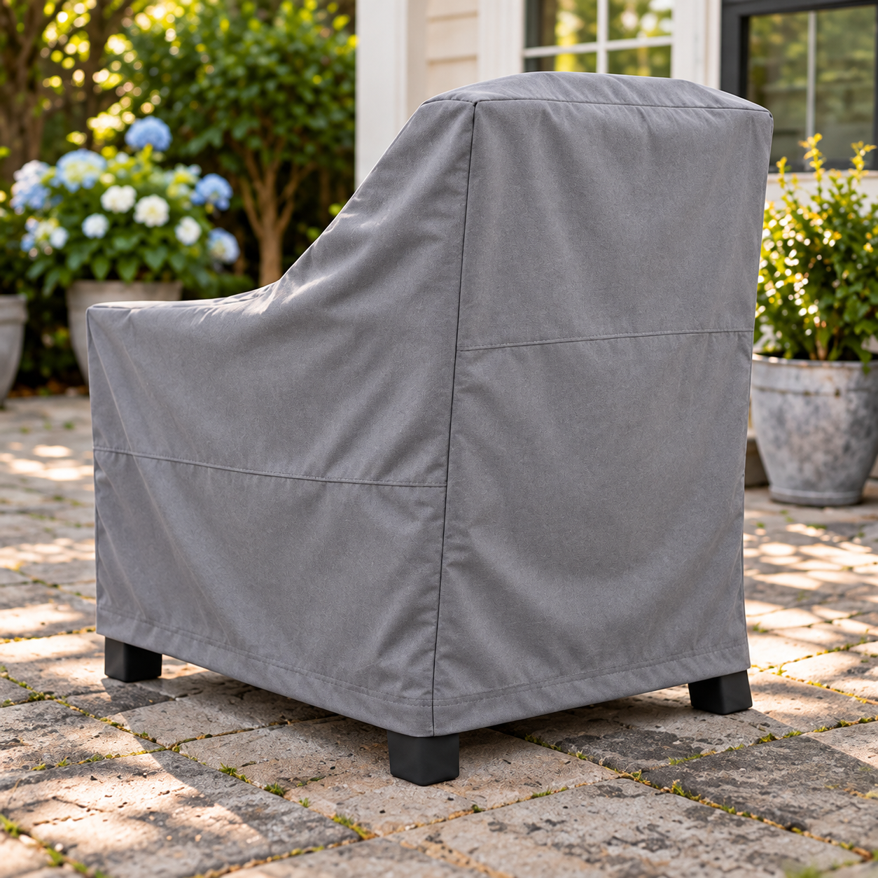 KHOMO Gear Adirondack Chair Cover Gray Back Corner
