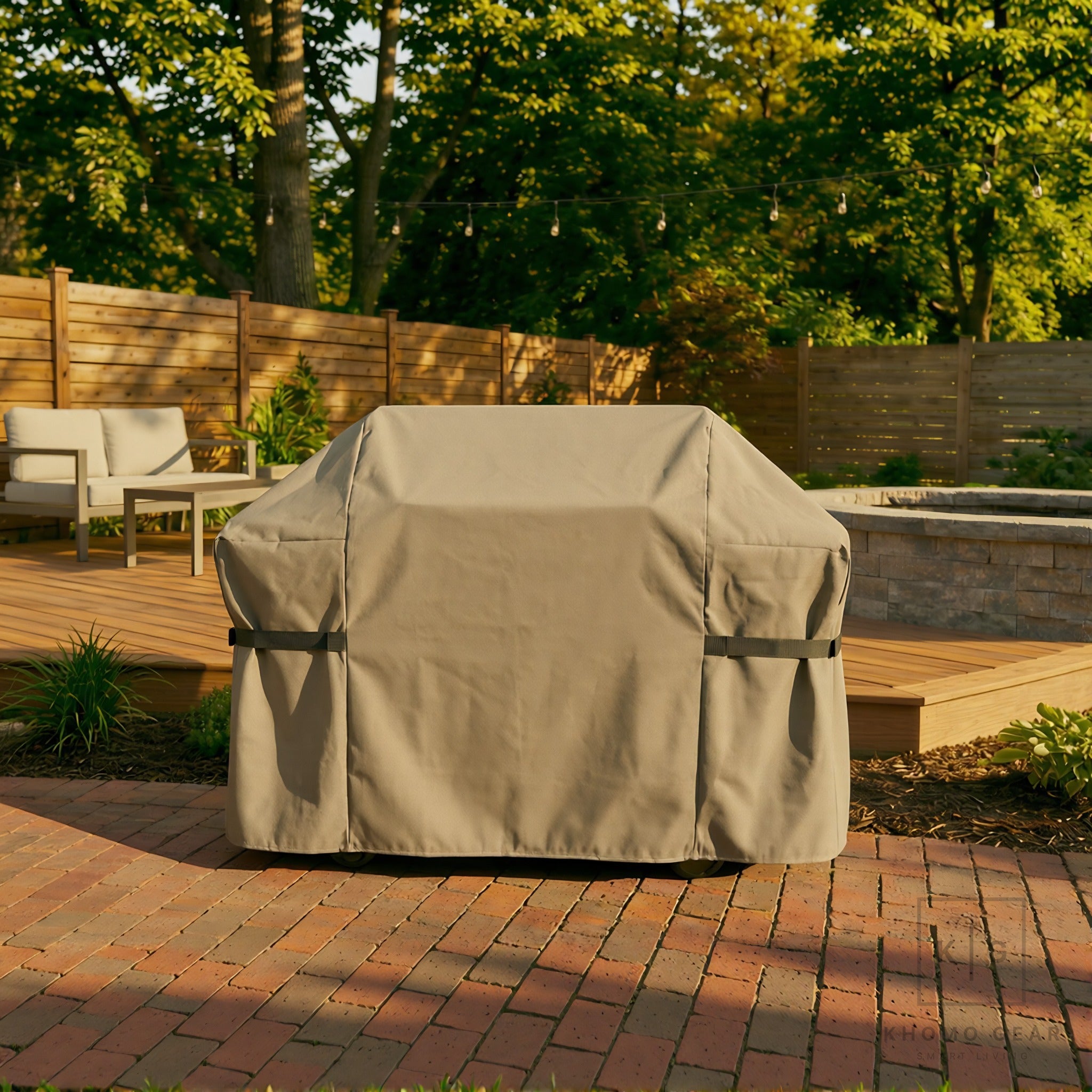 Khomo Gear BBQ grill cover in Brown - front
