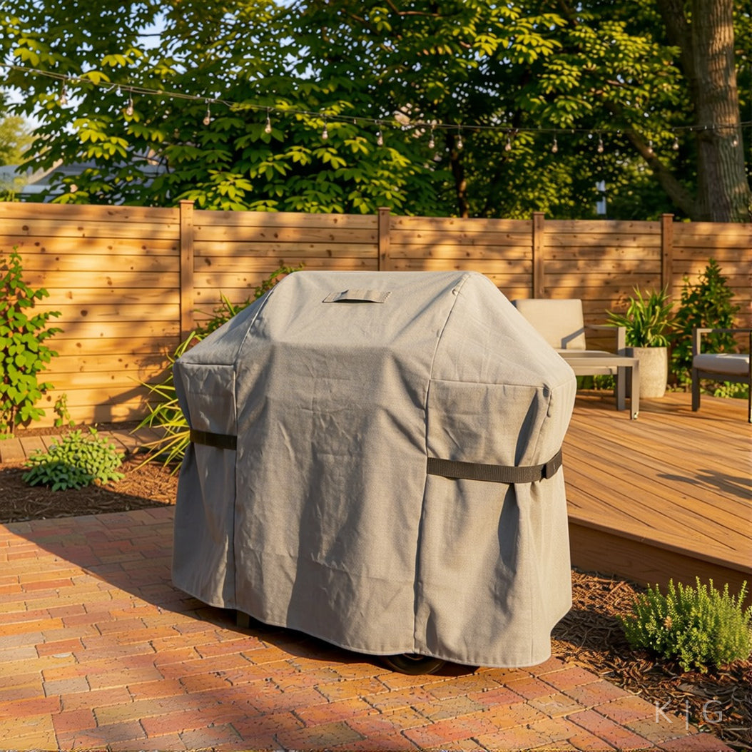 Khomo Gear BBQ grill cover in Gray - three quarter