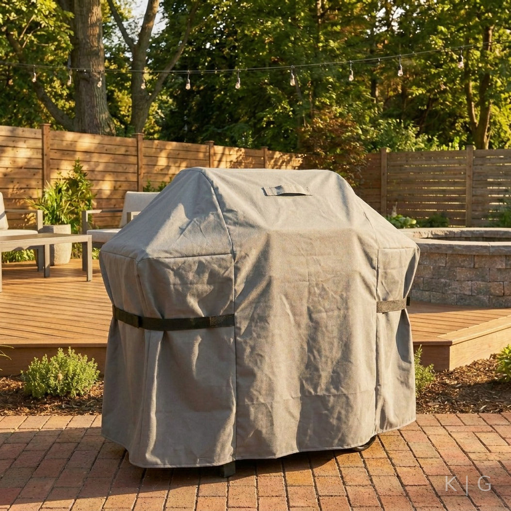 Khomo Gear BBQ grill cover in Gray - front detail