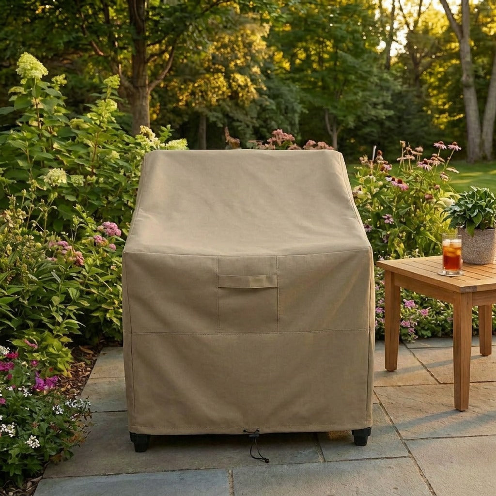 khomo gear chair cover brown front
