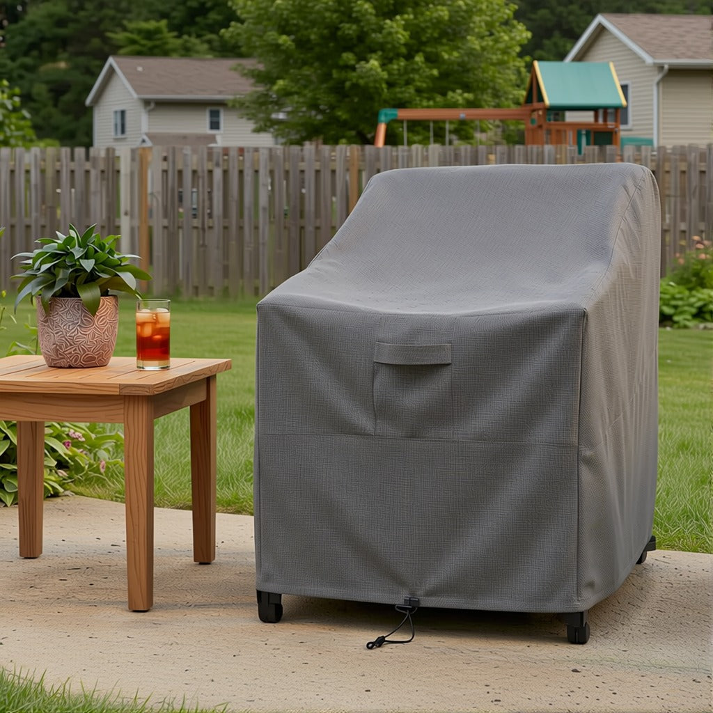 khomo gear chair cover gray side closeup