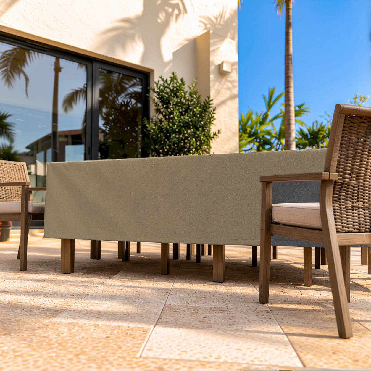 Khomo Gear Dining Table cover in Brown - main | Fits 60L x 33D x 25H, 70L x 34D x 25H
