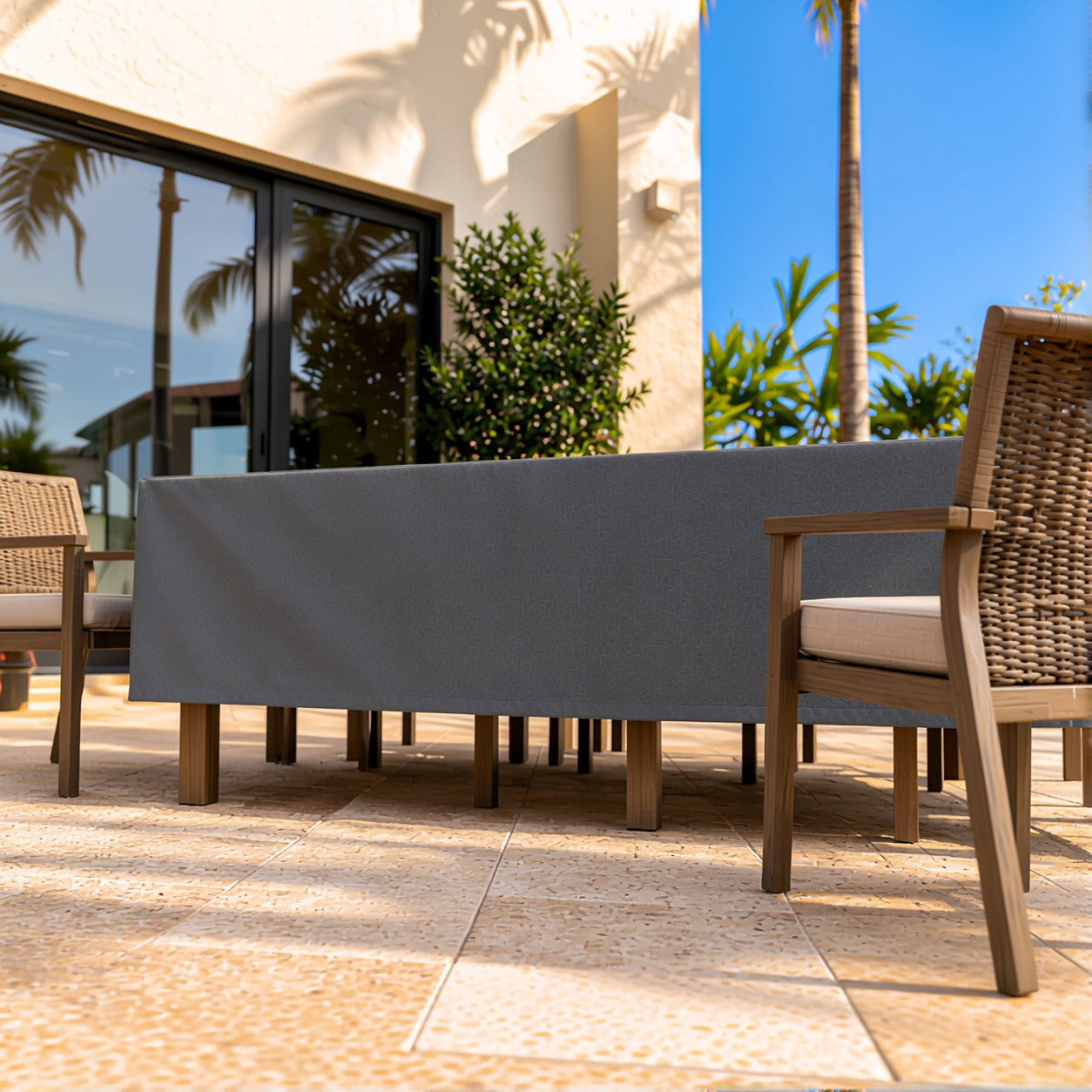 Khomo Gear Dining Table cover in Gray - main | Fits 60L x 33D x 25H, 70L x 34D x 25H