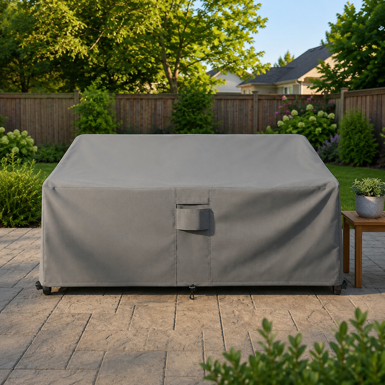 KHOMO Gear Love Seat Cover Grey Front View