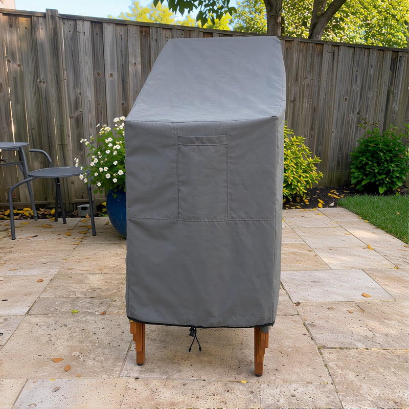 Gray - Khomo Gear stackable chair outdoor cover, front view