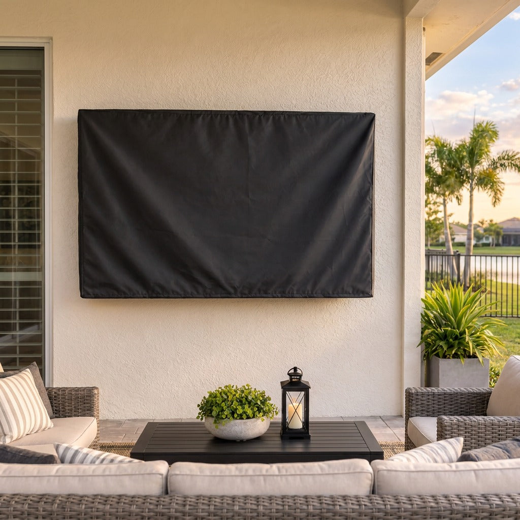 KHOMO Gear Outdoor TV Cover - Black - Size View
