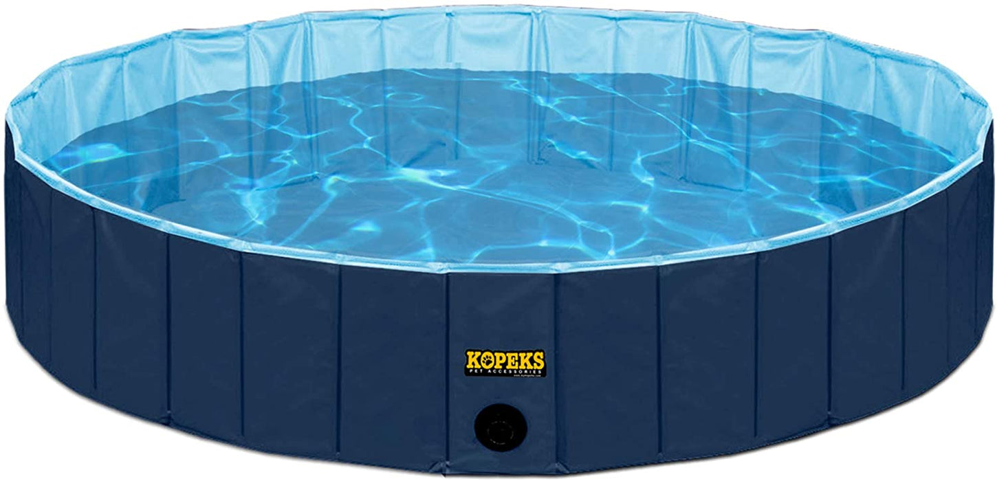 Outdoor Swimming Pool Bathing Tub - Blue Portable Foldable - Ideal for Pets