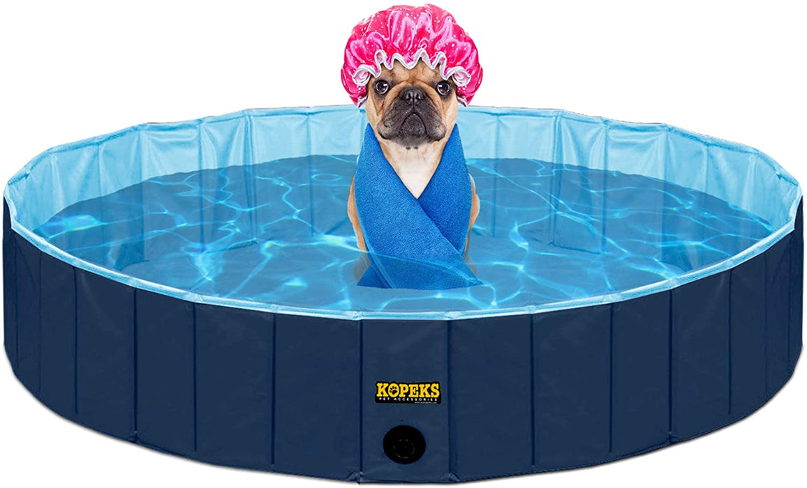 Outdoor Swimming Pool Bathing Tub - Blue Portable Foldable - Ideal for Pets