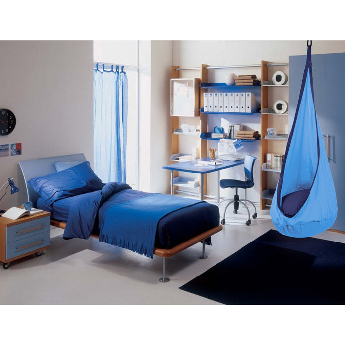 Hanging Hammock Pod Swing Chair For Kids Light Blue