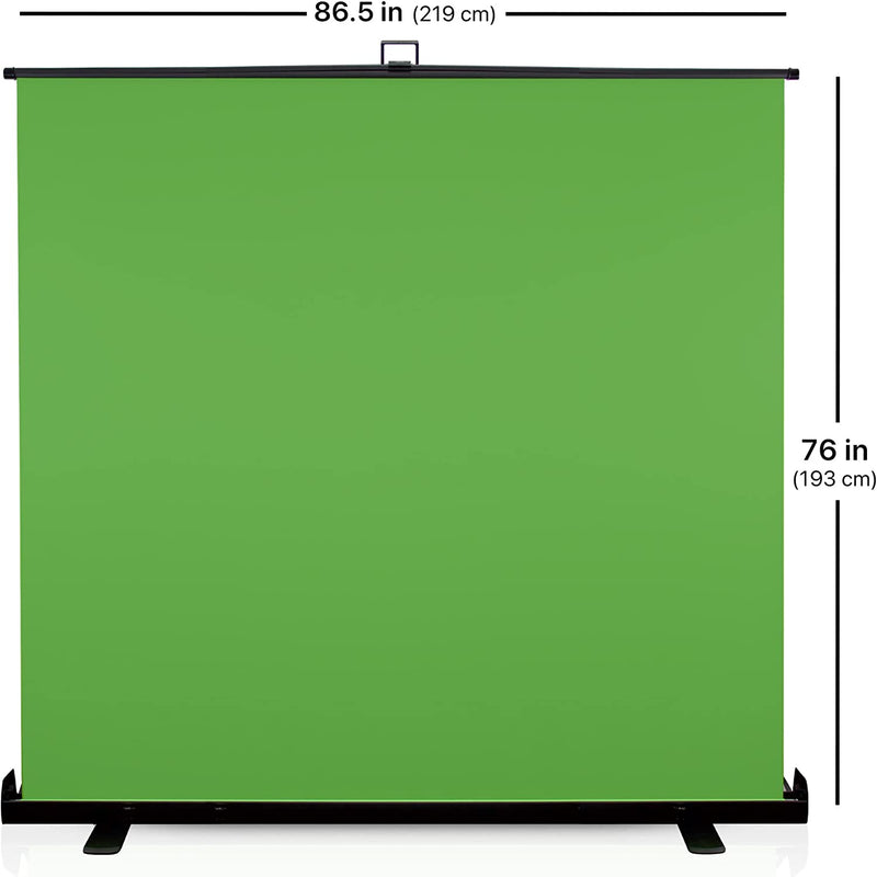 Green Screen Collapsible Pull-Up Extra Large Streaming Portable Backdrop Setup with Auto-Locking Frame - XXL
