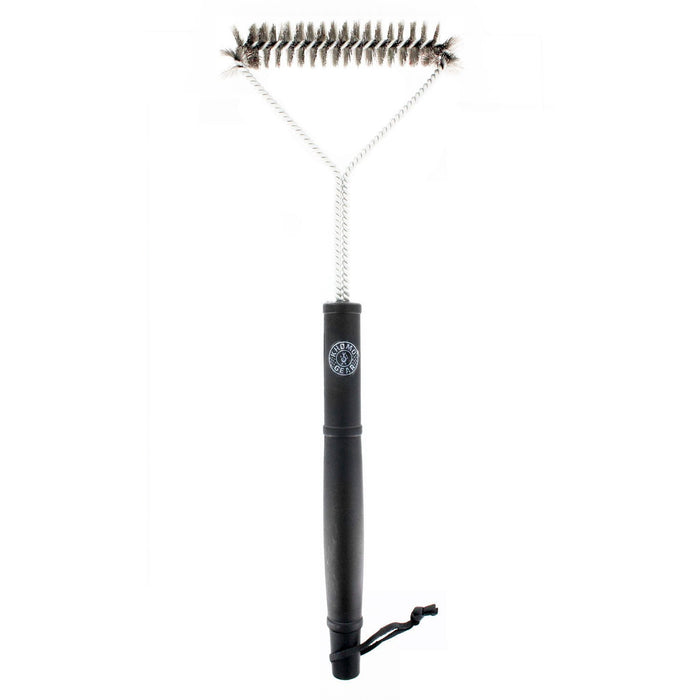 BBQ Grill Brush Heavy Duty 18" Long Metal Grill Cleaner - Black