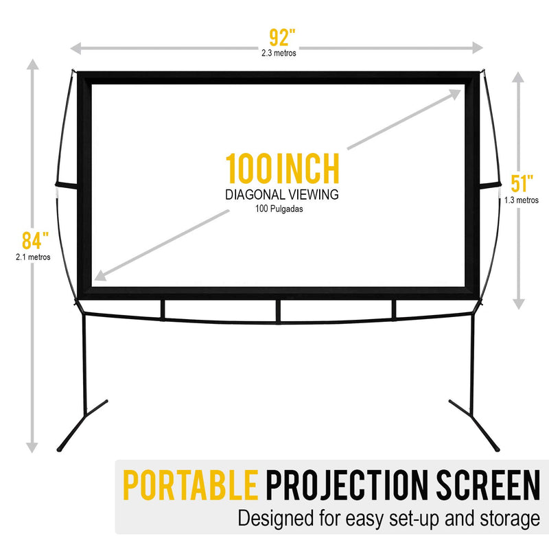 Khomo Gear 100 inch portable projector screen with stand dimensions