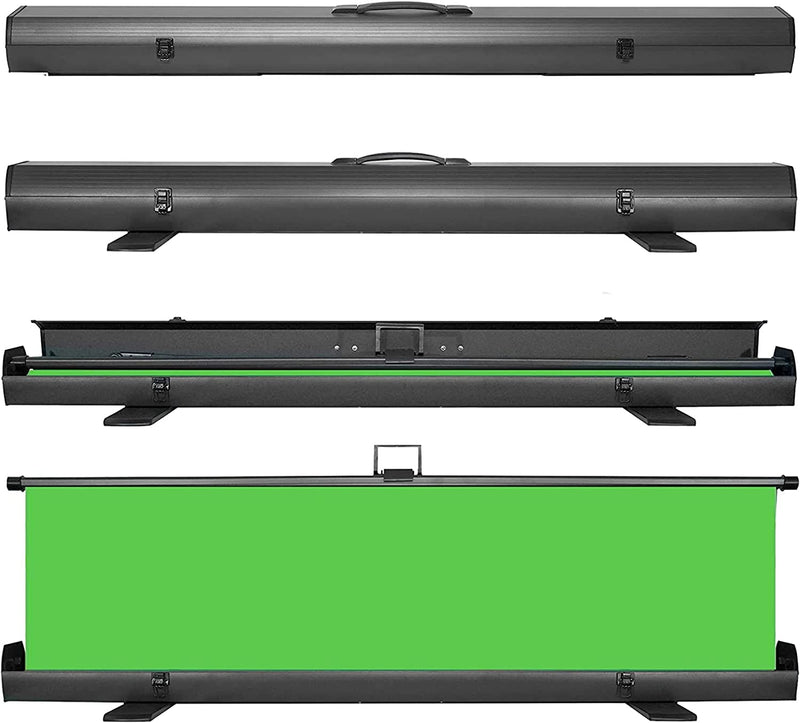 Green Screen Collapsible Pull-Up Extra Large Streaming Portable Backdrop Setup with Auto-Locking Frame - XXL