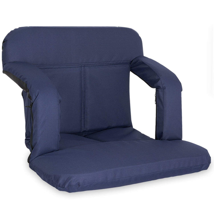 Stadium Bleacher Seat Bench Chair with Padded Reclining Cushion - Blue —  KHOMO GEAR