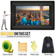 Khomo Gear inflatable screen set with electric blower, 12 ft ropes, plastic stakes and carrier bag
