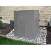 Grey - Khomo Gear AC cover protecting an outdoor condenser unit next to a brick wall