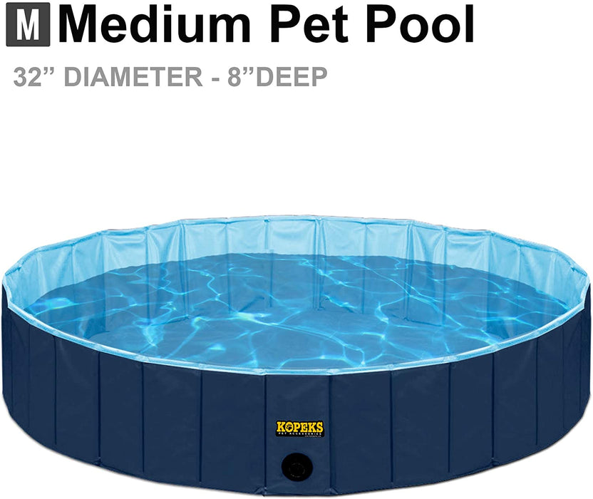 Outdoor Swimming Pool Bathing Tub - Blue Portable Foldable - Ideal for Pets
