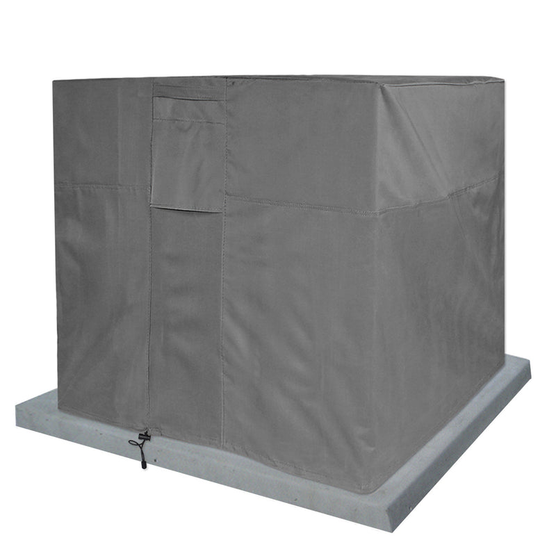 Grey - Khomo Gear square outdoor air conditioner cover, front view