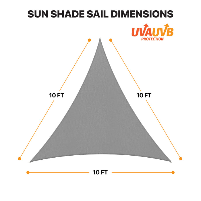 Sun Shade Sail UV Block Triangle - Grey